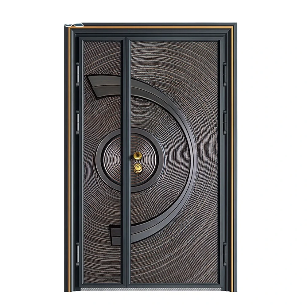 Building Materials 2 In 1double Door Heavy Villa Aluminum Exterior Steel Security Door 1