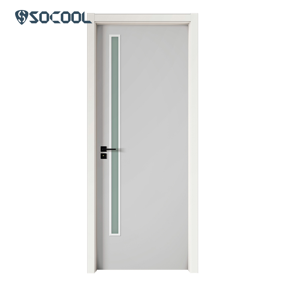 Modern Grey Solid Wood Interior Door 1