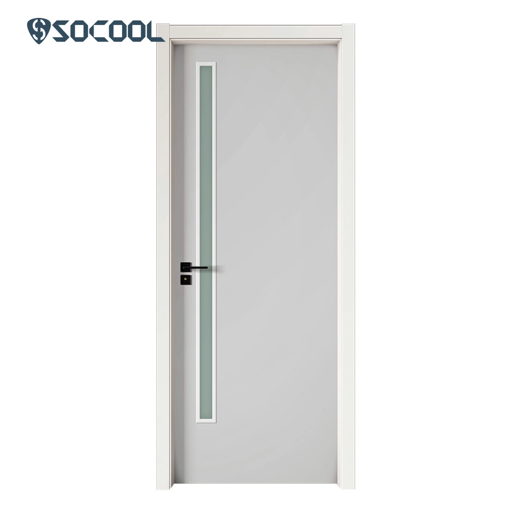 Socool elegante simplicidad moderna puerta de madera interior gris 1