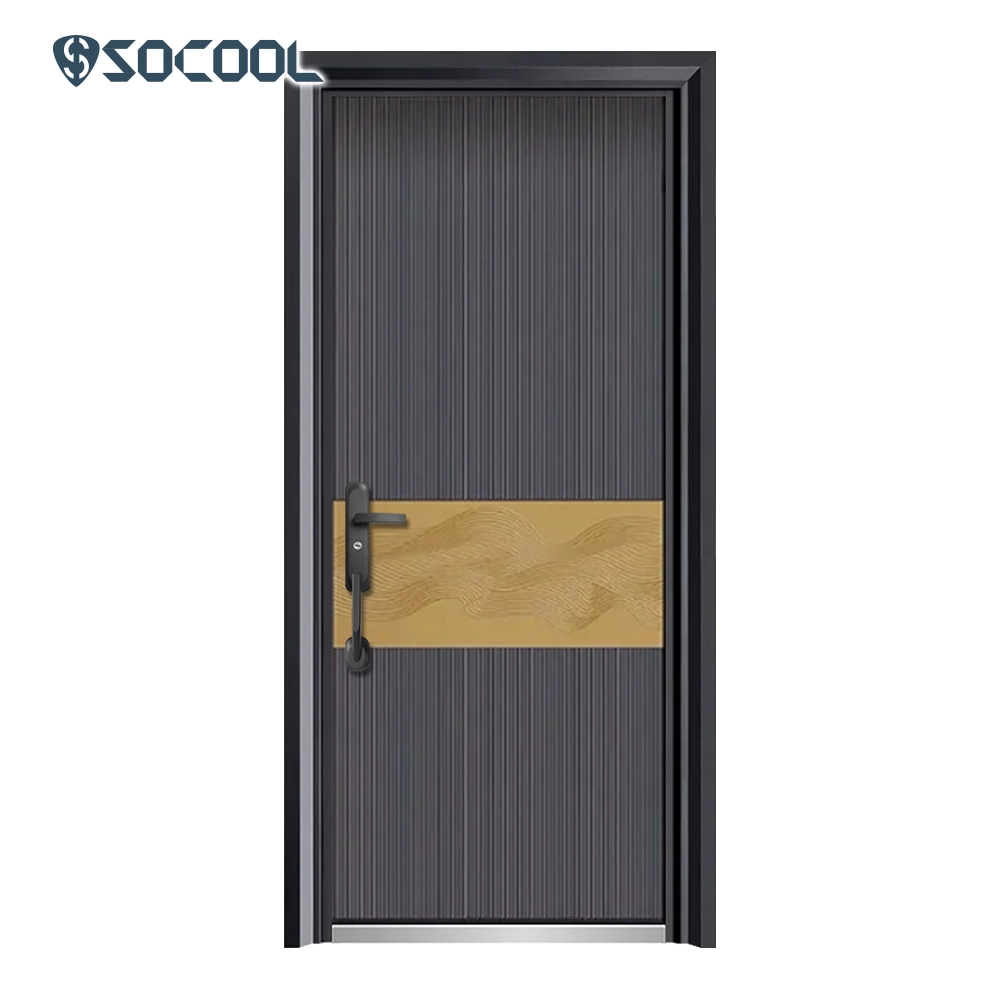 Puerta de seguridad de acero frontal principal de seguridad de acero de entrada única Socool 1