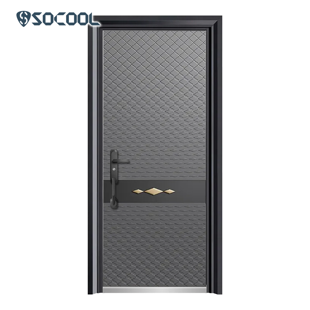 Socool puerta exterior delantera de metal, puerta de seguridad de metal metálico de la casa principal 4