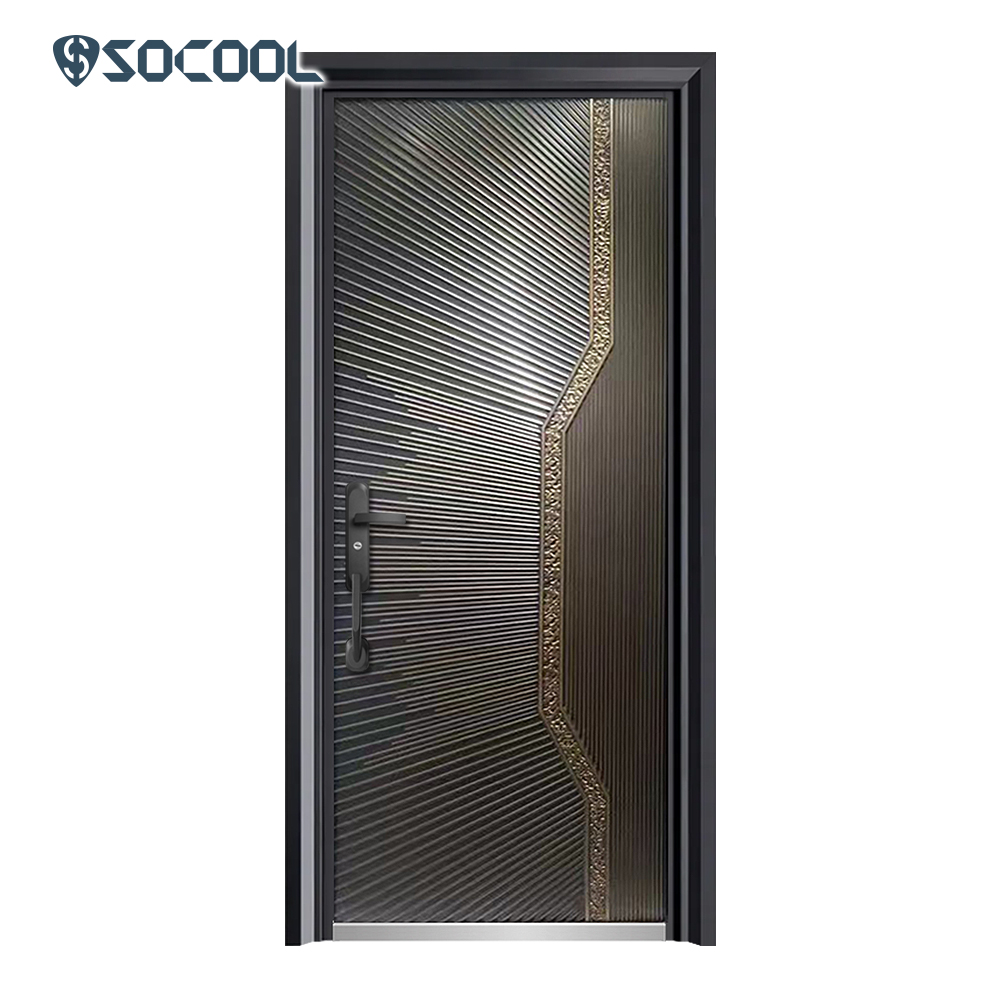 Socool puerta exterior delantera de metal, puerta de seguridad de metal metálico de la casa principal 3