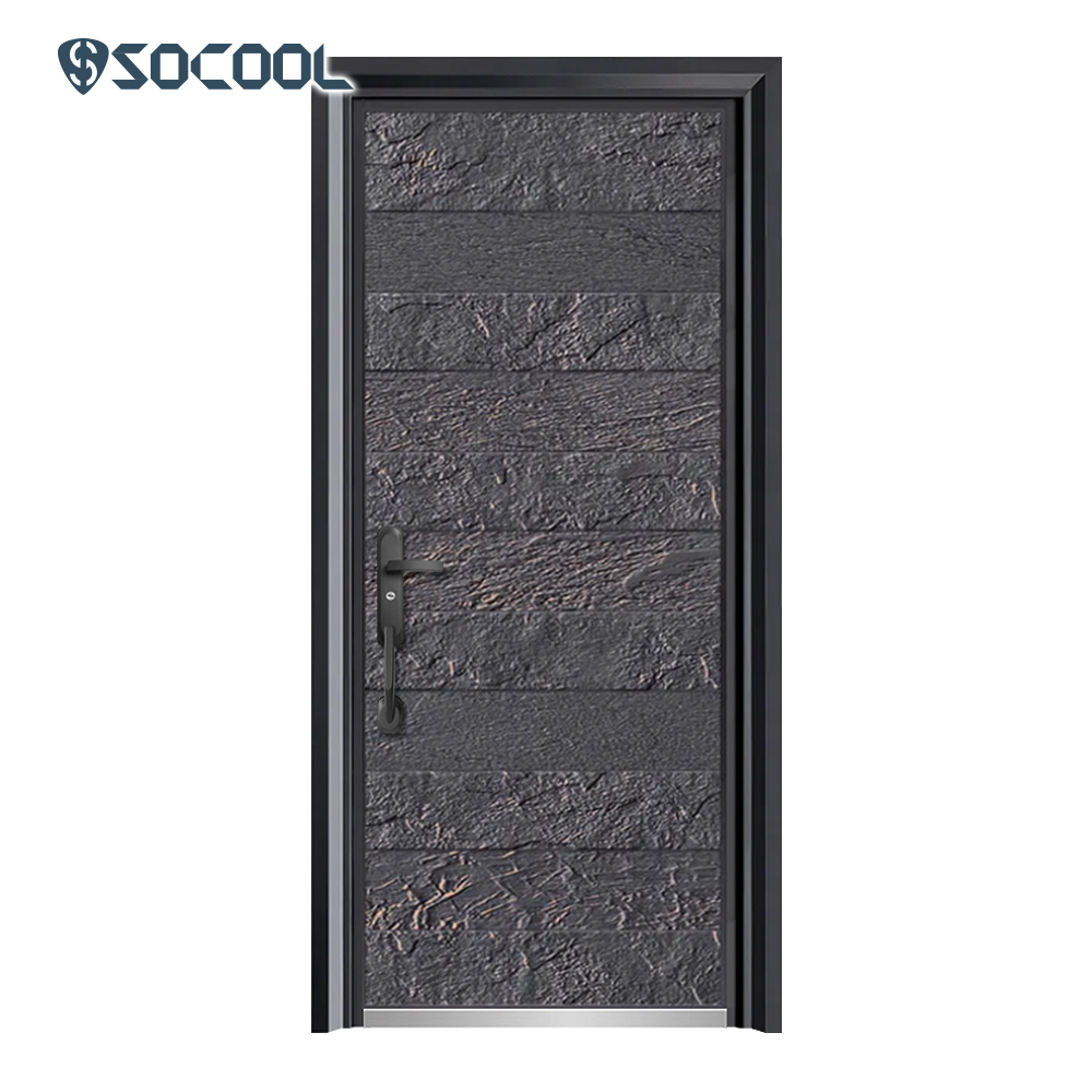 Socool puerta exterior delantera de metal, puerta de seguridad de metal metálico de la casa principal 2