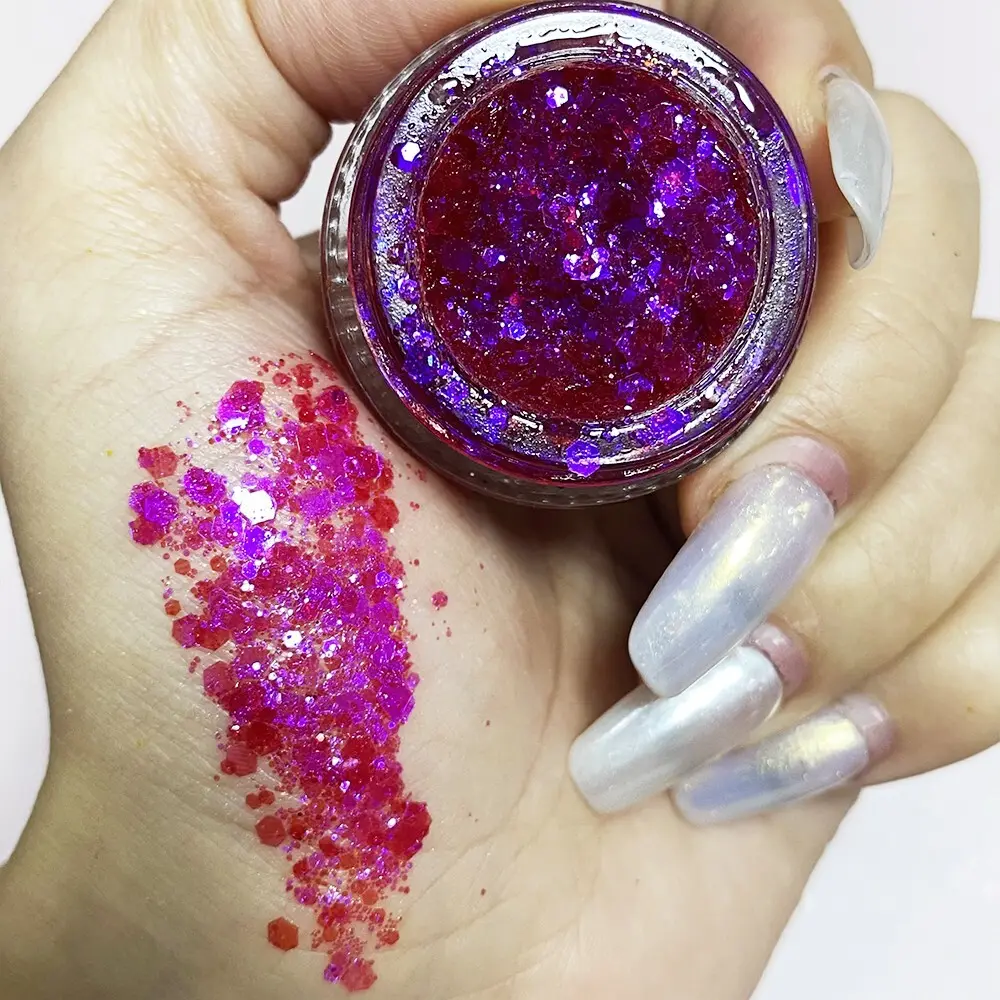 Azmee Brand Gel Glitter for Hair Manufacture Glitter+gel 6