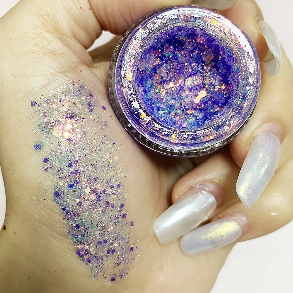 Azmee Brand Gel Glitter for Hair Manufacture Glitter+gel 10