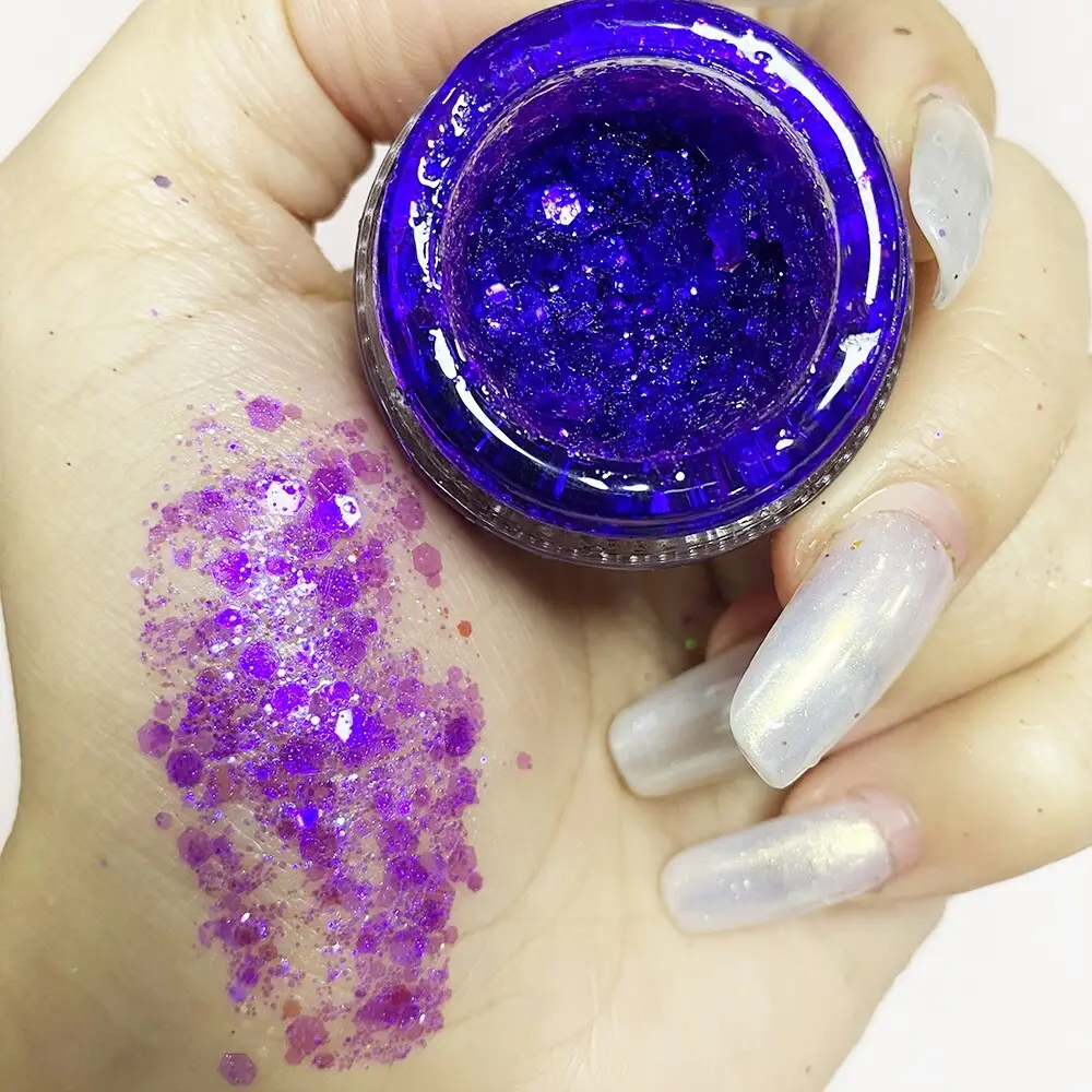 Azmee Brand Gel Glitter for Hair Manufacture Glitter+gel 12