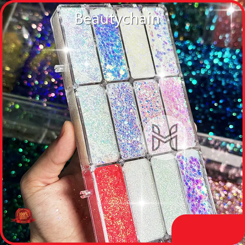 Glitter Palette 192g N.W. 400g G.W 12 Colors Glitter+gel Glitter Palette Manufacture 1
