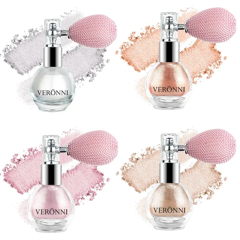 4 Color New Hair Body Highlighter Spray Face Powder Spray Sparkly Shimmery Highlight Spray 1
