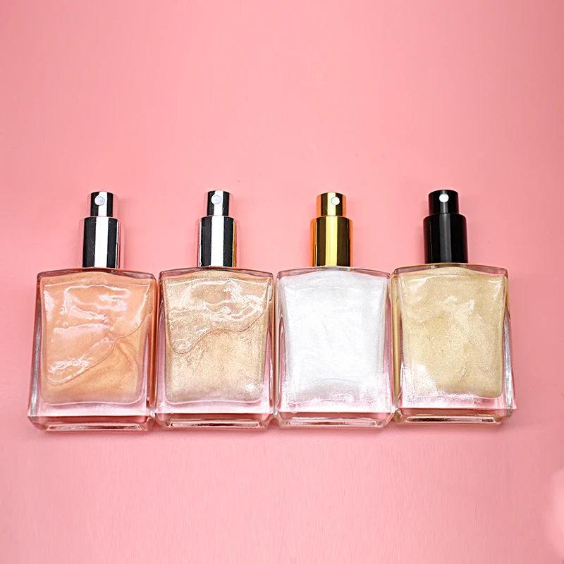 MLM Glitter Supplier Customizes Private Label Body Shimmer Cream Makeup Body Shimmer Oil Liquid Highlighter Brightening Sexy Glow Glitter Highlighter 1
