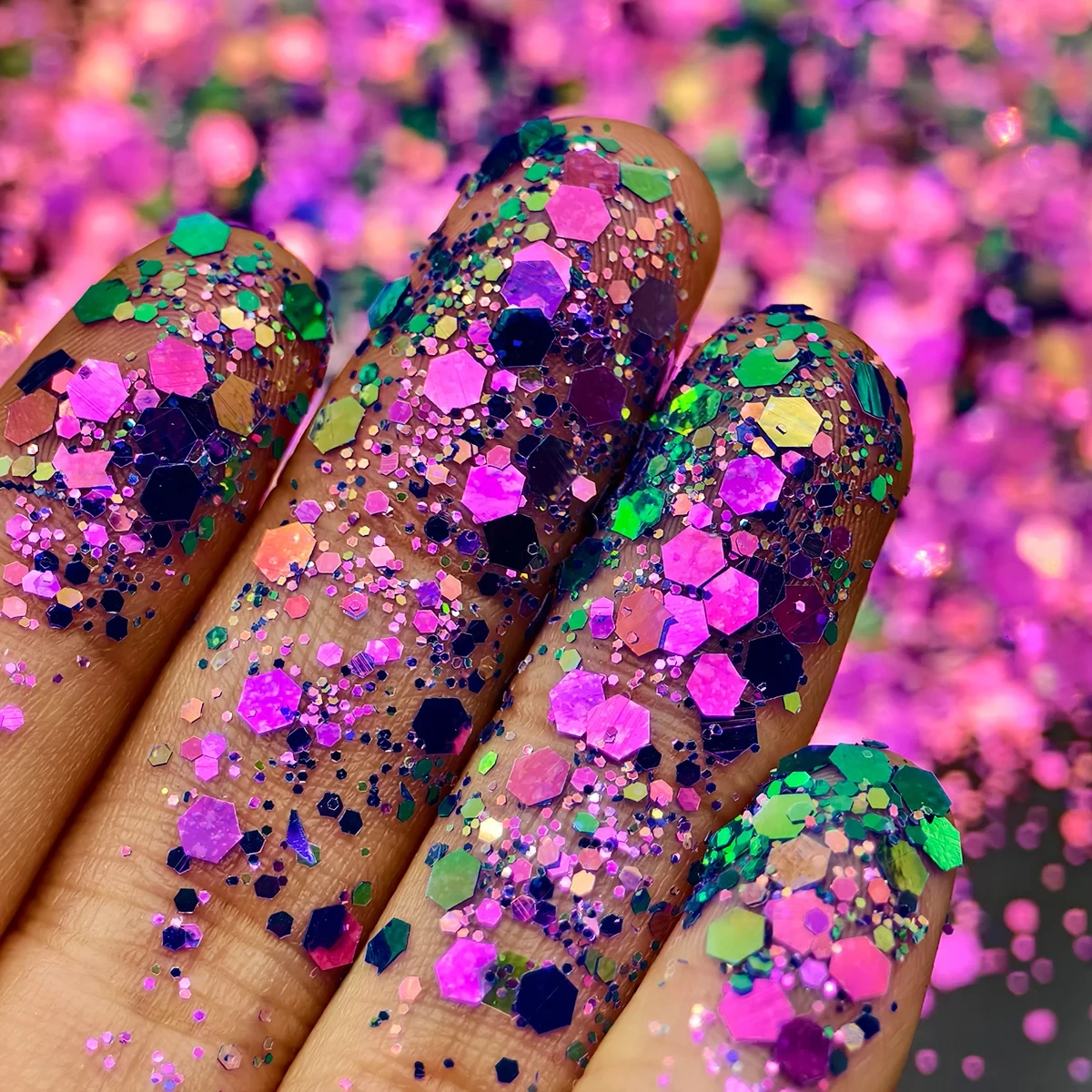 MLM Glitter Supplier Customizes Wholesale Non-toxic Bulk Polyester Chunky Mix Craft Loose Tumbler Glitter Powder Christmas Decorations Body Nail Art Cosmetics 1