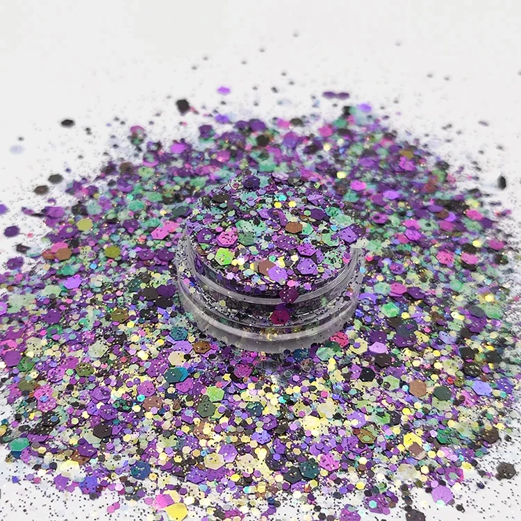 MLM Glitter Supplier Customizes Bulk Holographic Glitter,Glitter Polyester,Pet Craft Chunky,Glitter Powder For Christmas Decoration 1