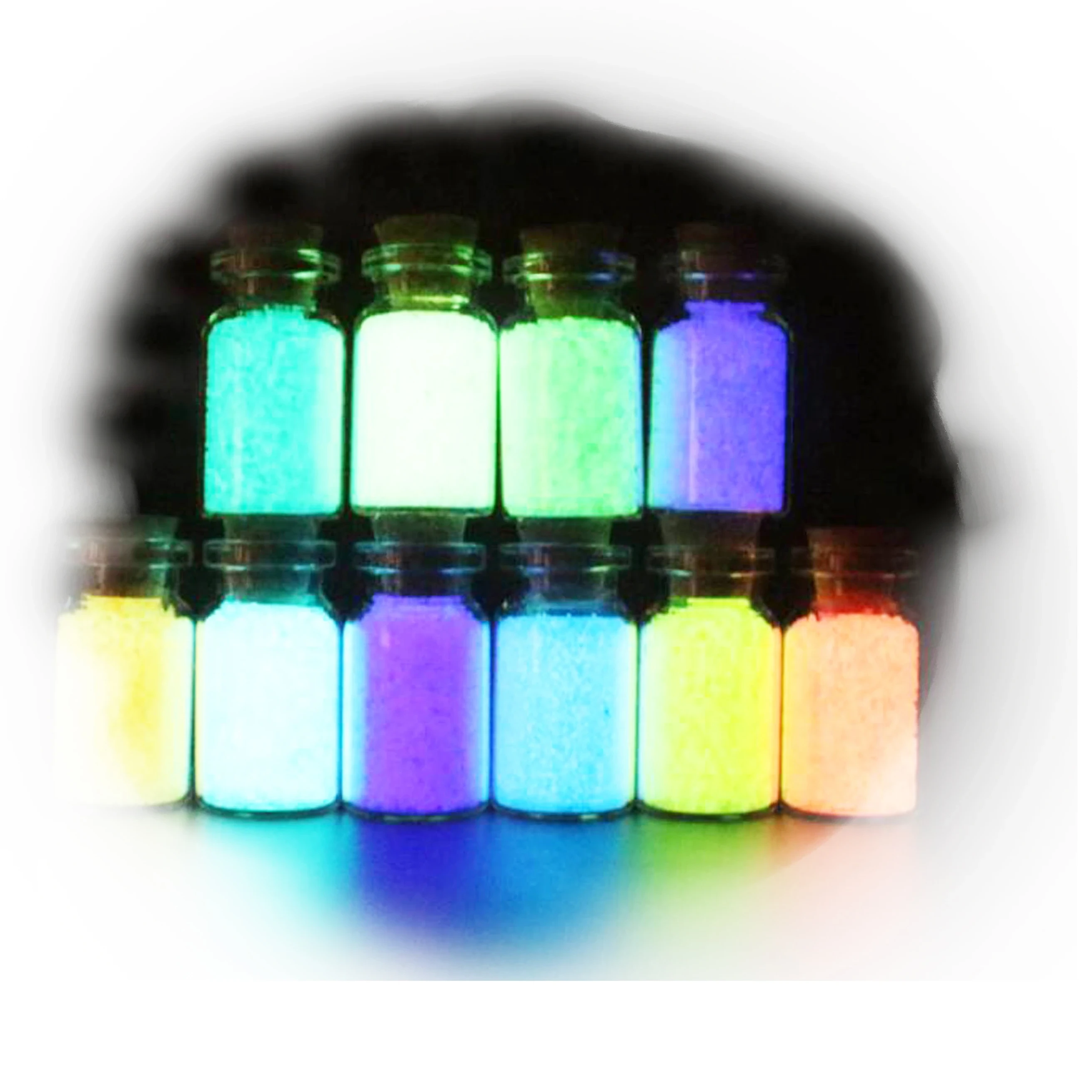 MLM Glitter Supplier Customizes Strontium Aluminate Yellow-green Photoluminescent Pigment Glow Powder For Luminous Cotillon Glow In The Dark Necklace 1