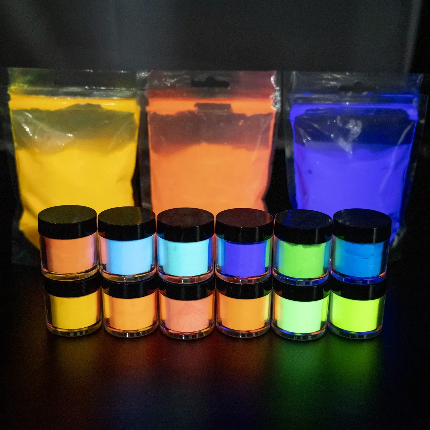 MLM Glitter Supplier Customizes High Brightness Glow In The Dark Paint Pigment Resin Inks Coating Luminous Strontium Aluminate Pigment Powder 1