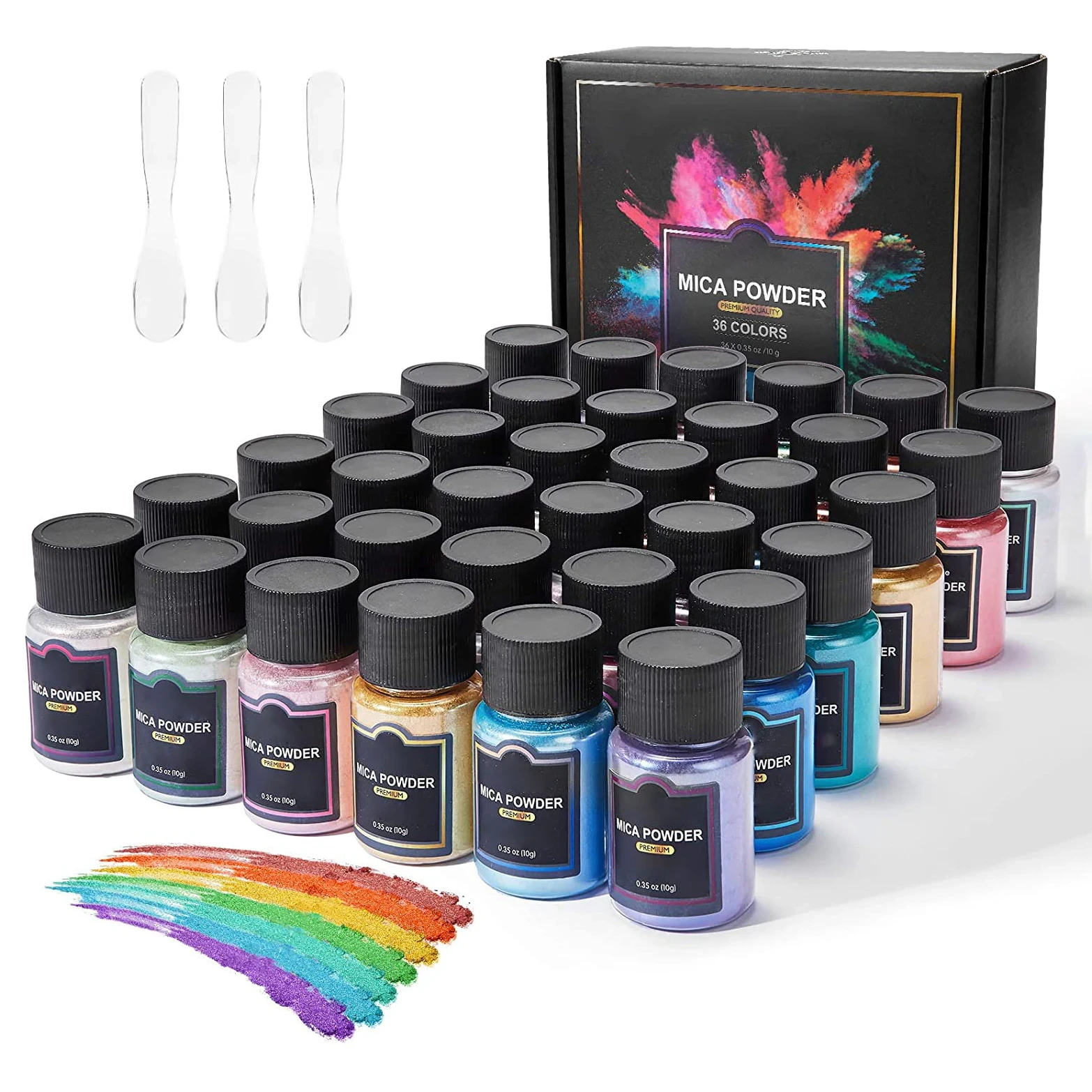 MLM Glitter Supplier Customizes Wholesale 24 Colors Mica Powder Pigment Set Natural Cosmetic Grade Diy Loose Eye Glitter Pigment 1