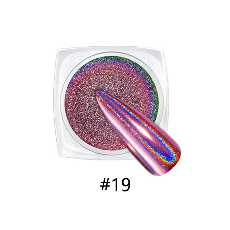 MLM Glitter Supplier Customizes Chrome Nail Powder Mirror Effect Holographic Aurora Iridescent Pearlescent Manicure Nail Art Decoration Glitter,20 Colors 1