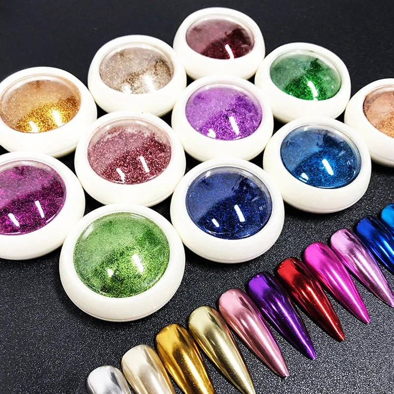 MLM Glitter Supplier Customizes Global Bestselling Luxury 16-color Ultra Bright Mirror Effect Magic Mirror Powder For Nail Art Glitter 1