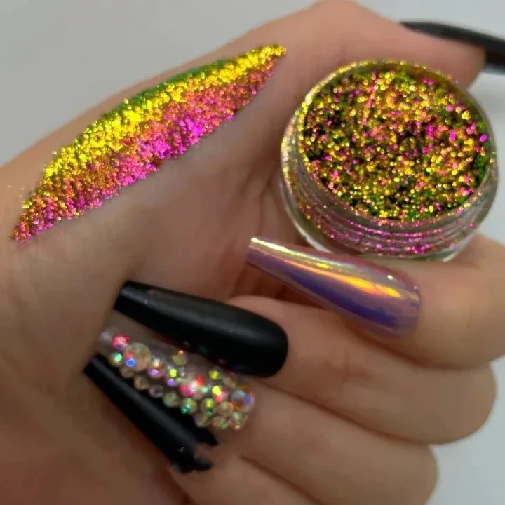 MLM Glitter Supplier Customizes Eyeshadow Supplier Private Label Cosmetics Ultra Bright Chameleon Pigment Eye Shadow Film Glitter Makeup Gel 1