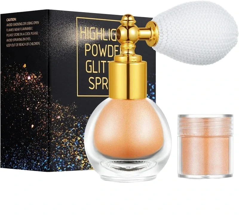 Mlm Glitter Supplier Wholesale Pearl Powder Highlighter Spray Face Brightening Bridal Body Eyeshadow Glitter Spray 1