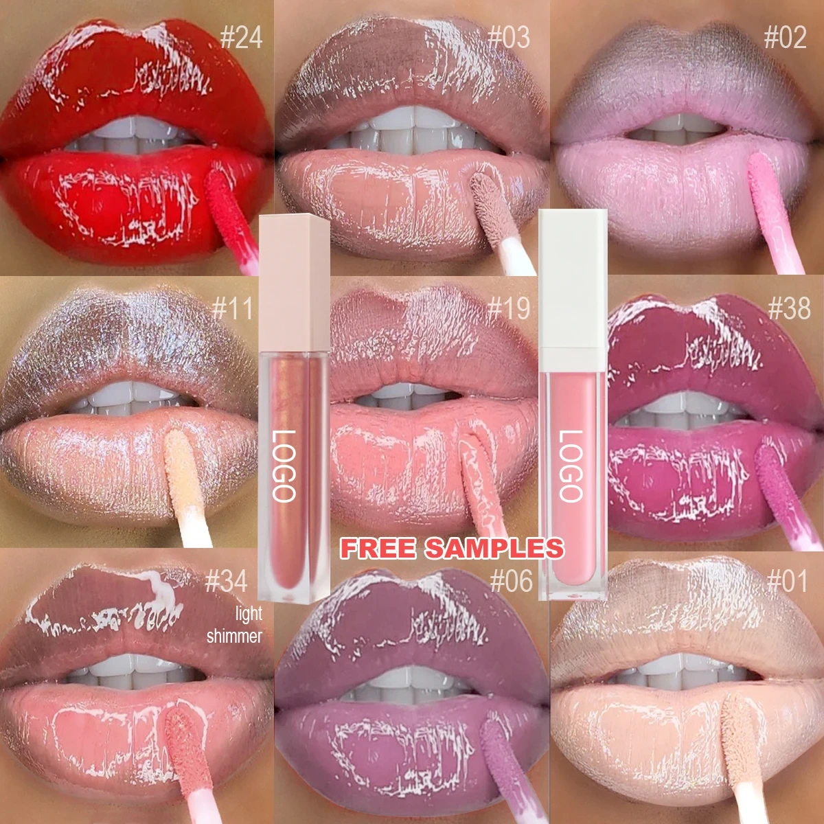 MLM Glitter Supplier Customizes Wholesale Private Label Vegan Glossy Lipgloss Waterproof Longlasting Glitter Lipgloss 1