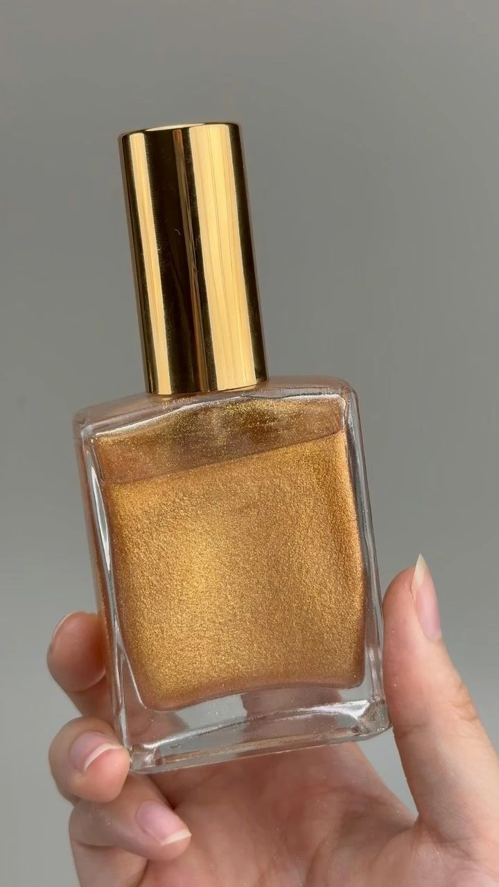 MLM Custom makeup shimmer glitter body oil wholesale cosmetics skin care long brighten highlighter liquid oil 1