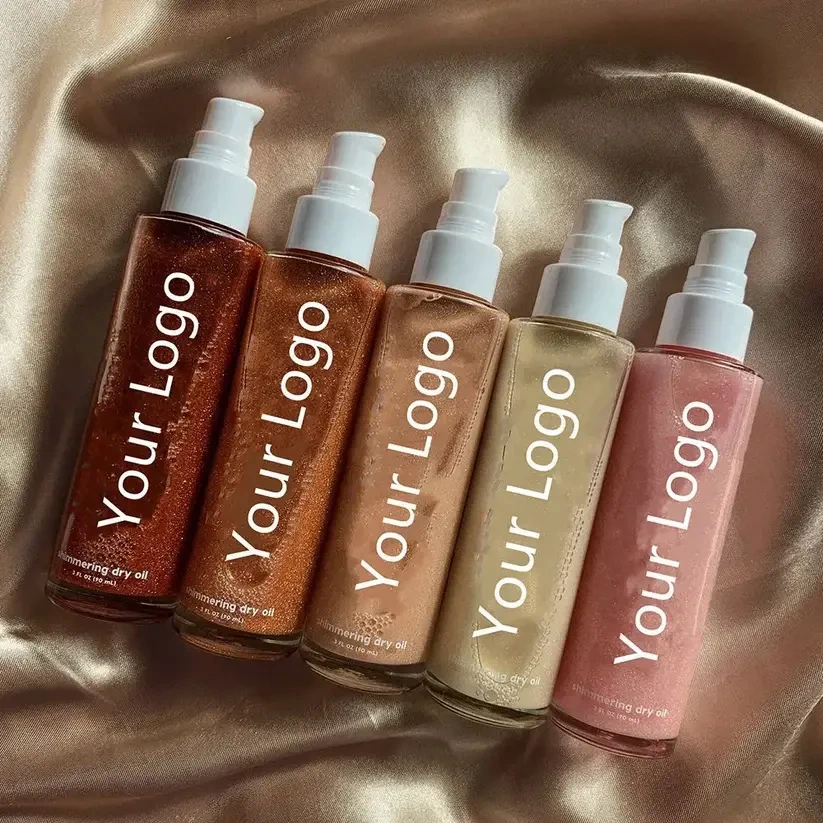 Dầu dưỡng thể Natural Organic Dry Shiny Particles Glow Golden Bronze Glow Glitter Oil cho dầu dưỡng thể lấp lánh 1