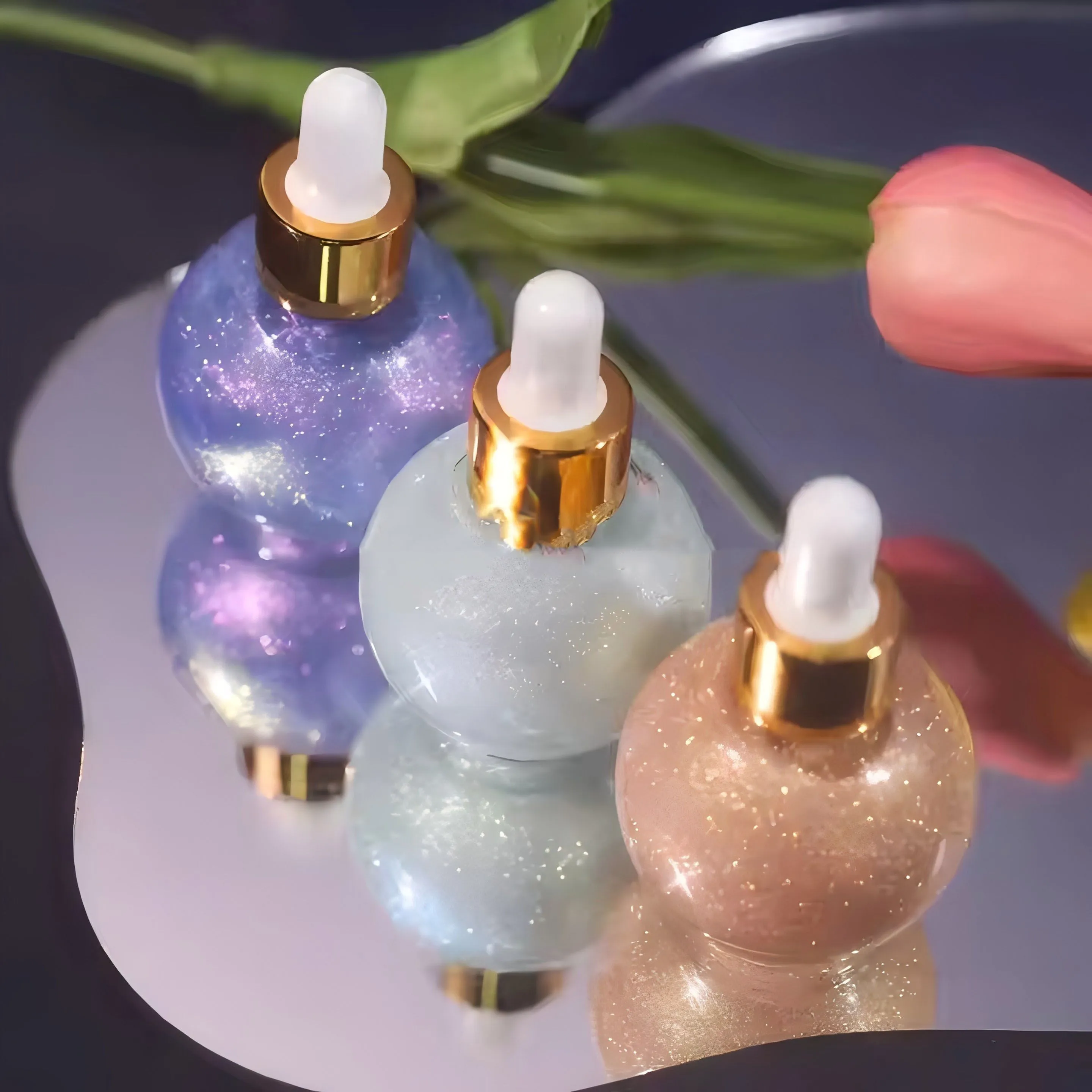 Highlighter dạng lỏng trang điểm mặt sáng cơ thể dầu nhũ lấp lánh kim cương dầu khô Highlighter 1