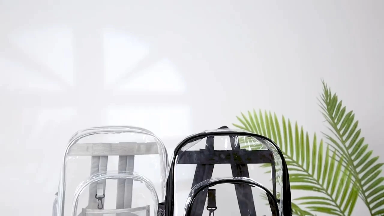 Vente chaude LOGO personnalisé école en plein air étanche clair Transparent Pvc sac à dos sac à dos clair 1