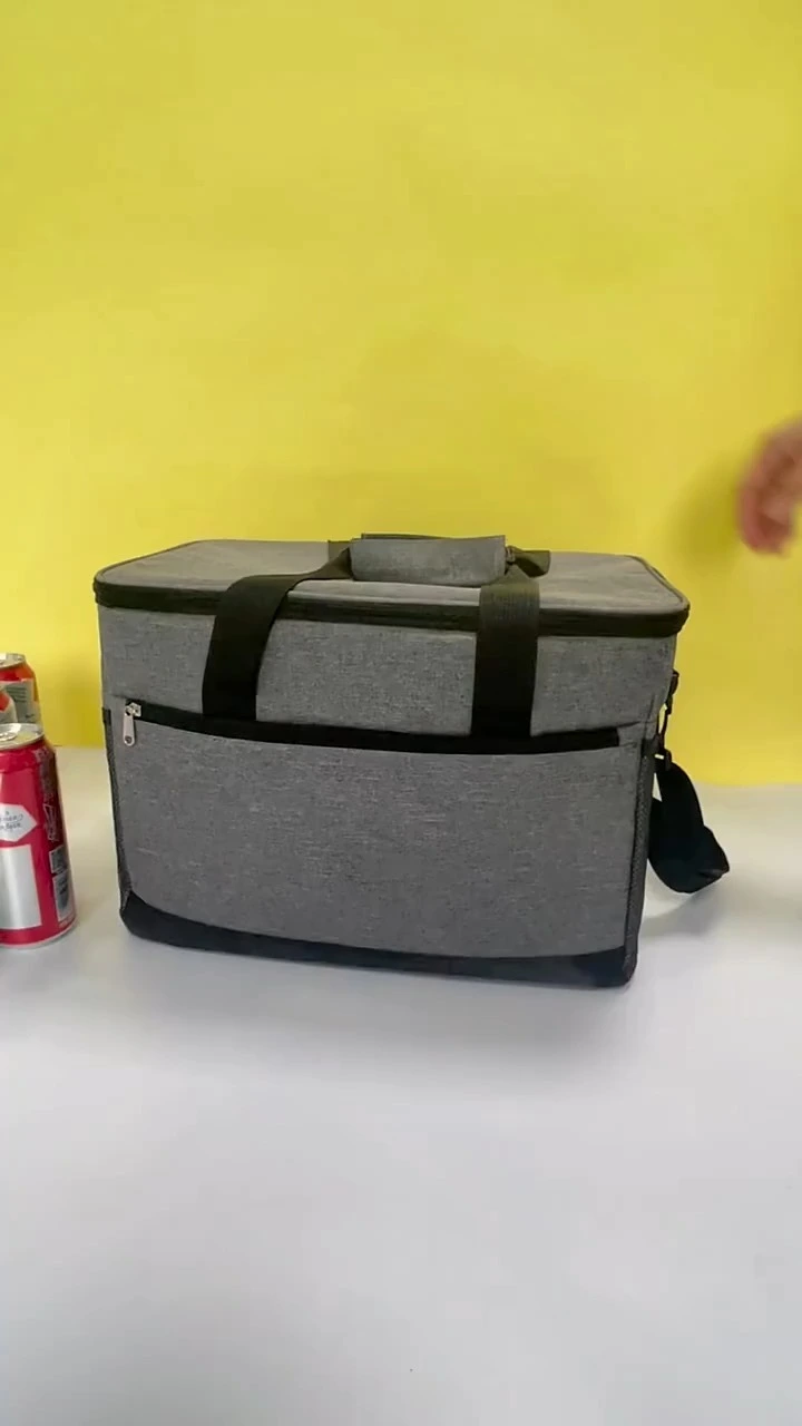 Fabricante de bolsas más frescas, bolsa de almuerzo suave portátil a prueba de fugas personalizada, bolsa de almuerzo con aislamiento plegable grande para Camping y Picnic 1