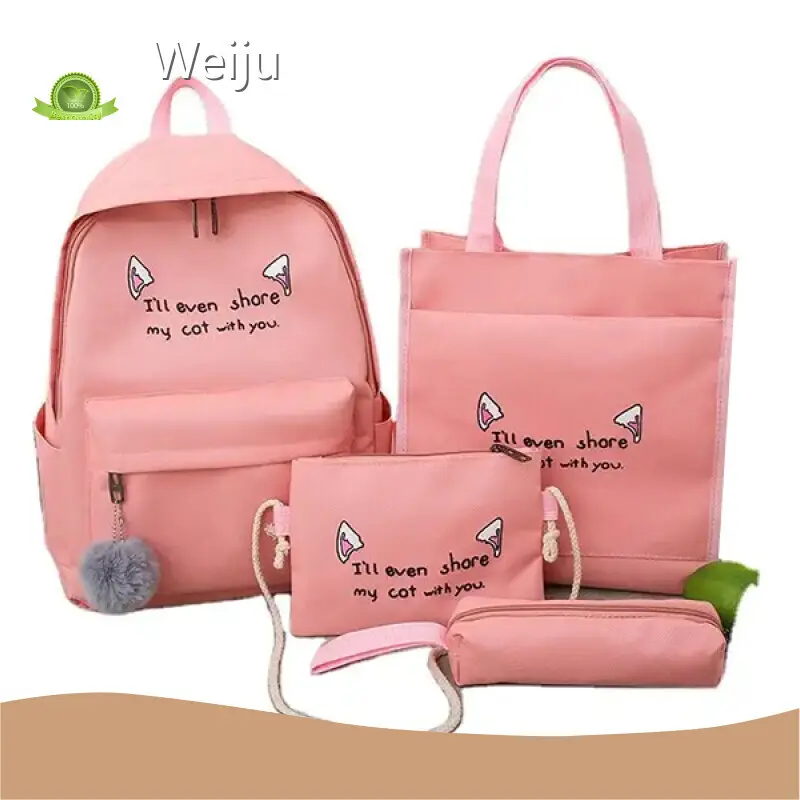 Weiju Dimension Black Schoolbag Customized Logo Printing Bulk Buy 1