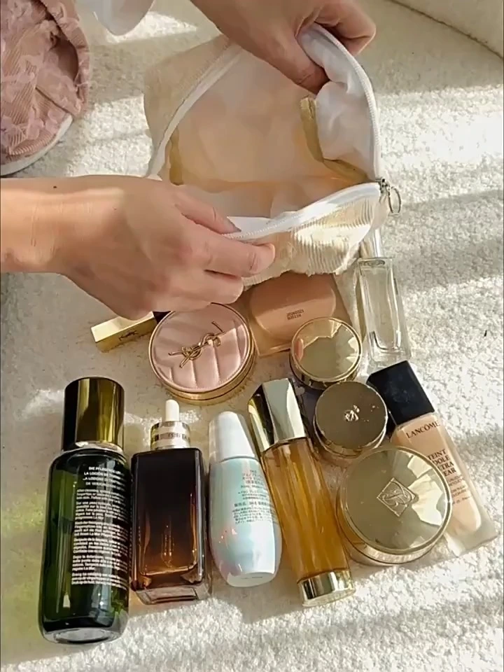 Sitios de comercio electrónico de China, bolsa de maquillaje de estilo coreano personalizada, bolsa con cierre de almacenamiento de artículos de tocador portátil de algodón bordado con encaje 1
