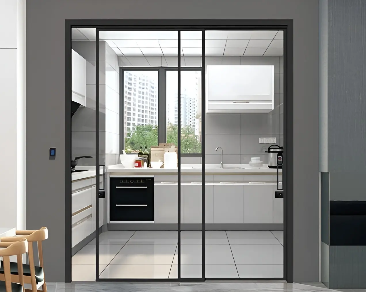 Porte d'entrée en aluminium - - HSTM 1