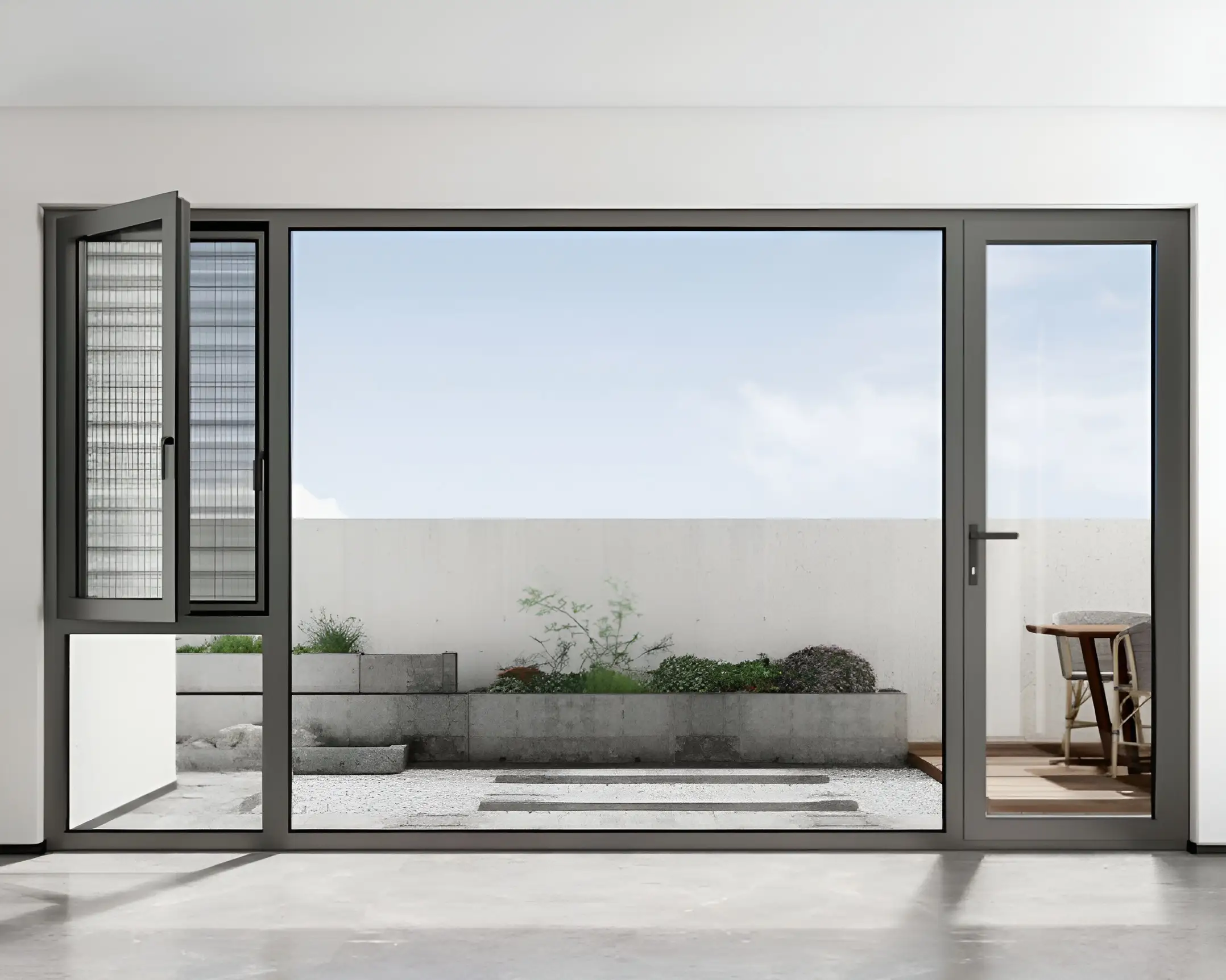 M121 broken bridge door yarn integrated swing door 1