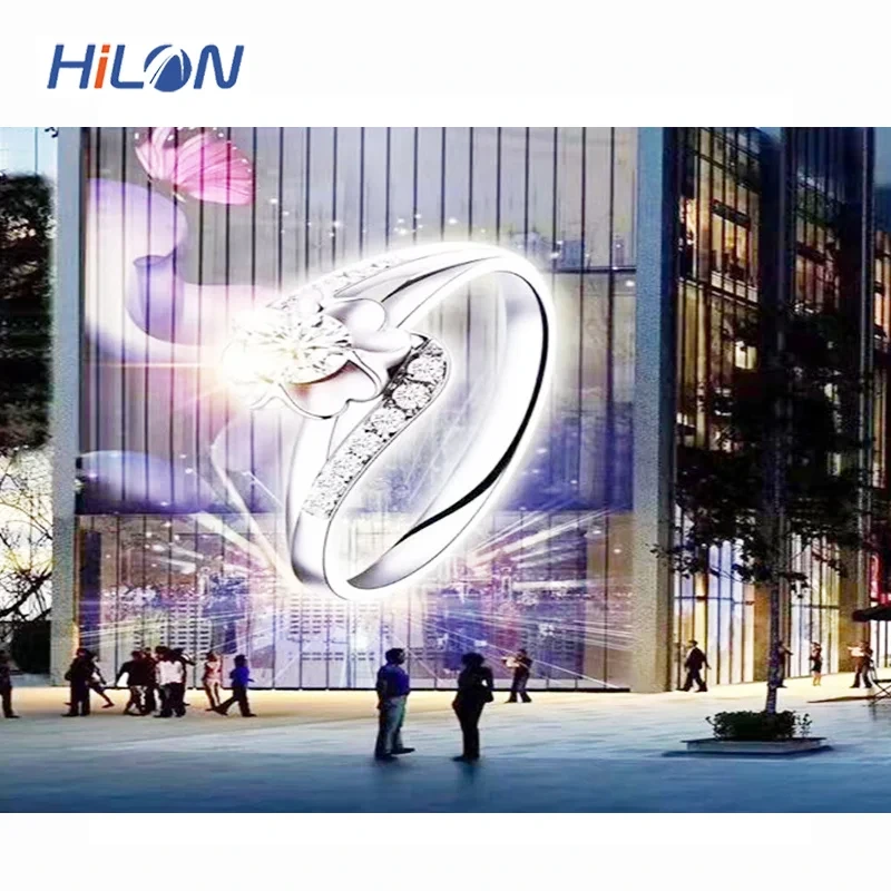 Hd Transparent Mesh Module Display 3d Led Transparent Glass Advertising Screen 1