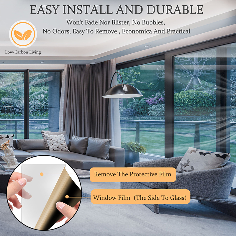 Harvakids Gray Silver One Way Privacy Window Film UV Block Heat