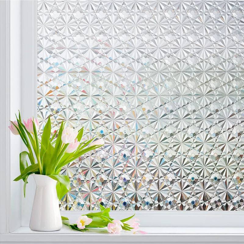 Película para janela de diamante arco-íris com vitral Harvakids - decoração estática antiga 3D 1