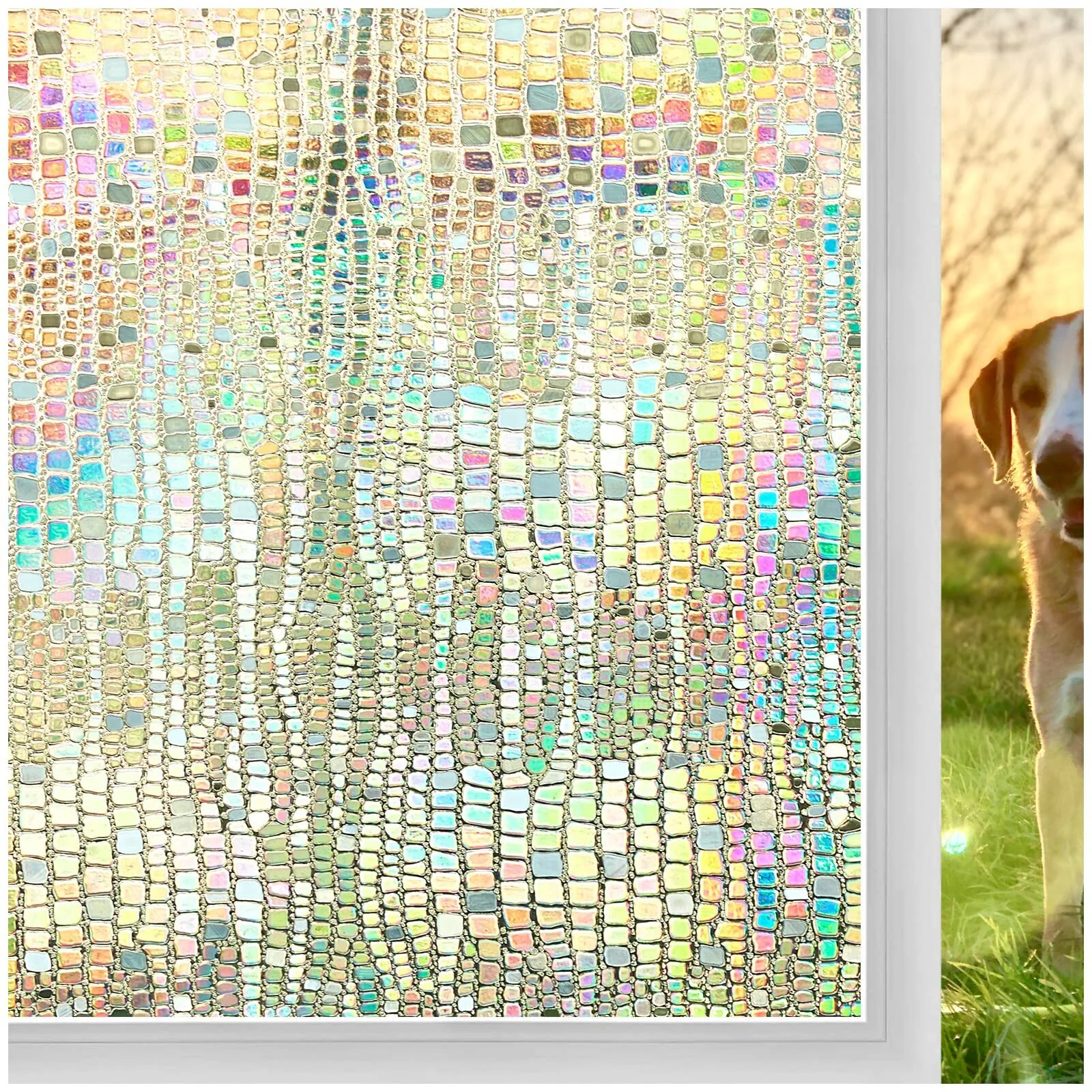 Harvakids Rainbow Window Privacy Film - Adesivos de decoração com bloqueio de UV para portas de banheiro doméstico 1