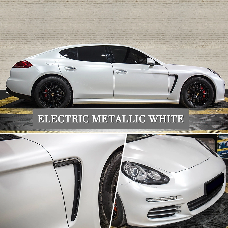 I-Harvakids Electric Metallic White Matte Car Goqa Ifilimu Yezimoto Ye-Vinyl Yokushintsha Umbala 1