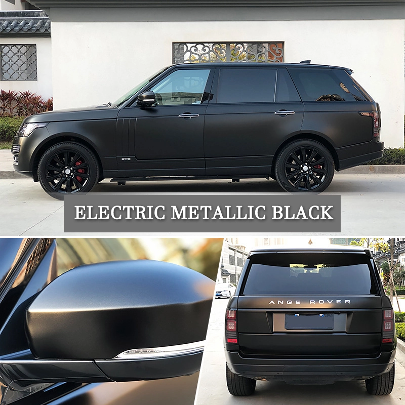 Harvakids Electric メタリックブラックカーラップビニール自動車色変更フィルム 1