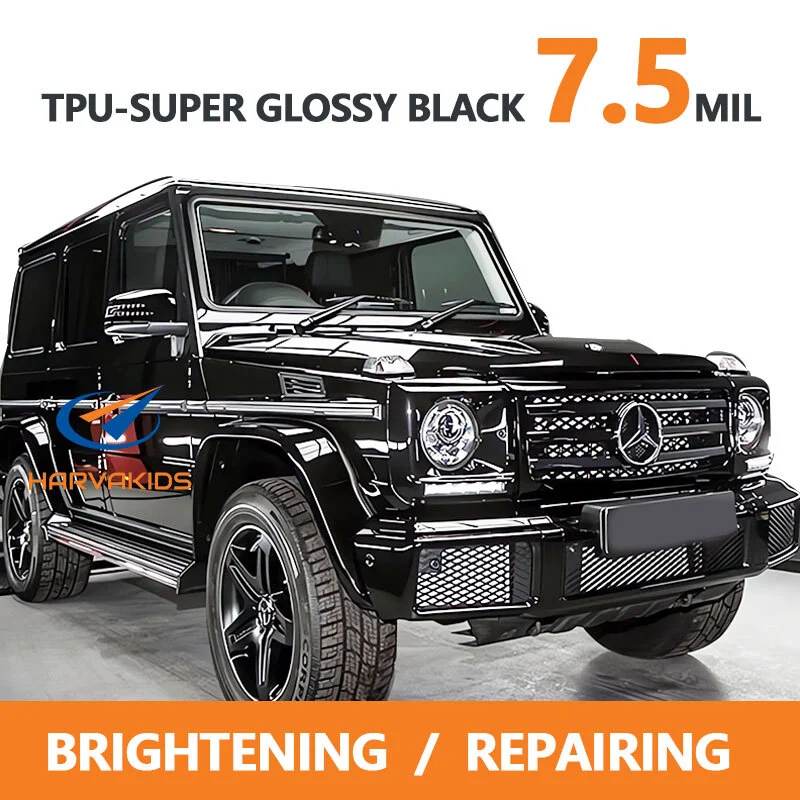 Harvakids 7.5mil Super Glossy Black TPU Paint Protection Film 1