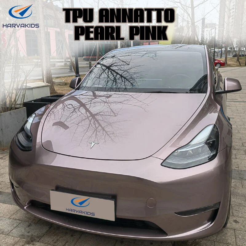 Harvakids ฟิล์มติดรถยนต์ TPU Annatto Pearl สีชมพู 1