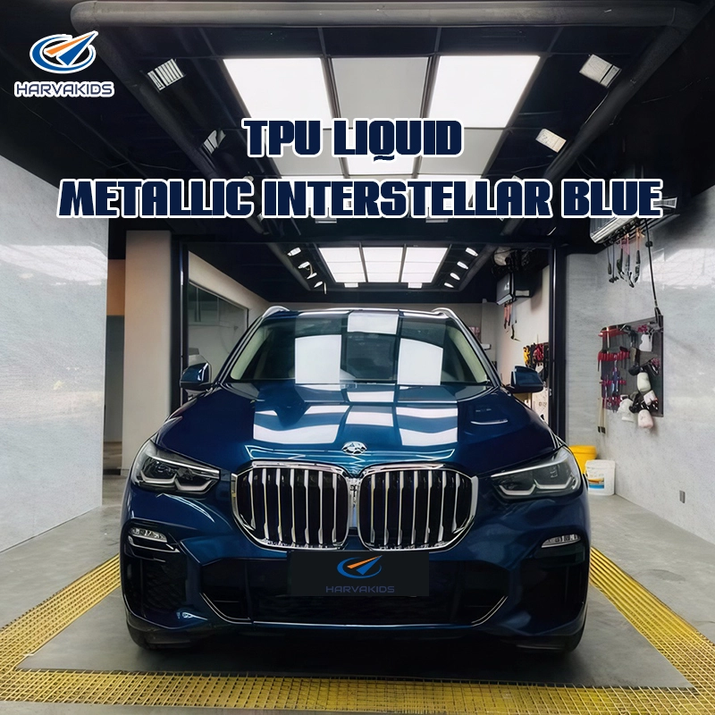 Harvakids TPU Liquid Metallic Interstellar Blue Car Wrap 1