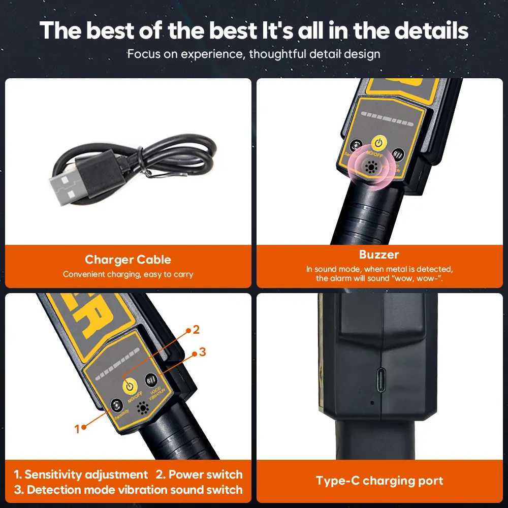 Newmetal Detector Cost for Workplace Yellow Black ABS 5