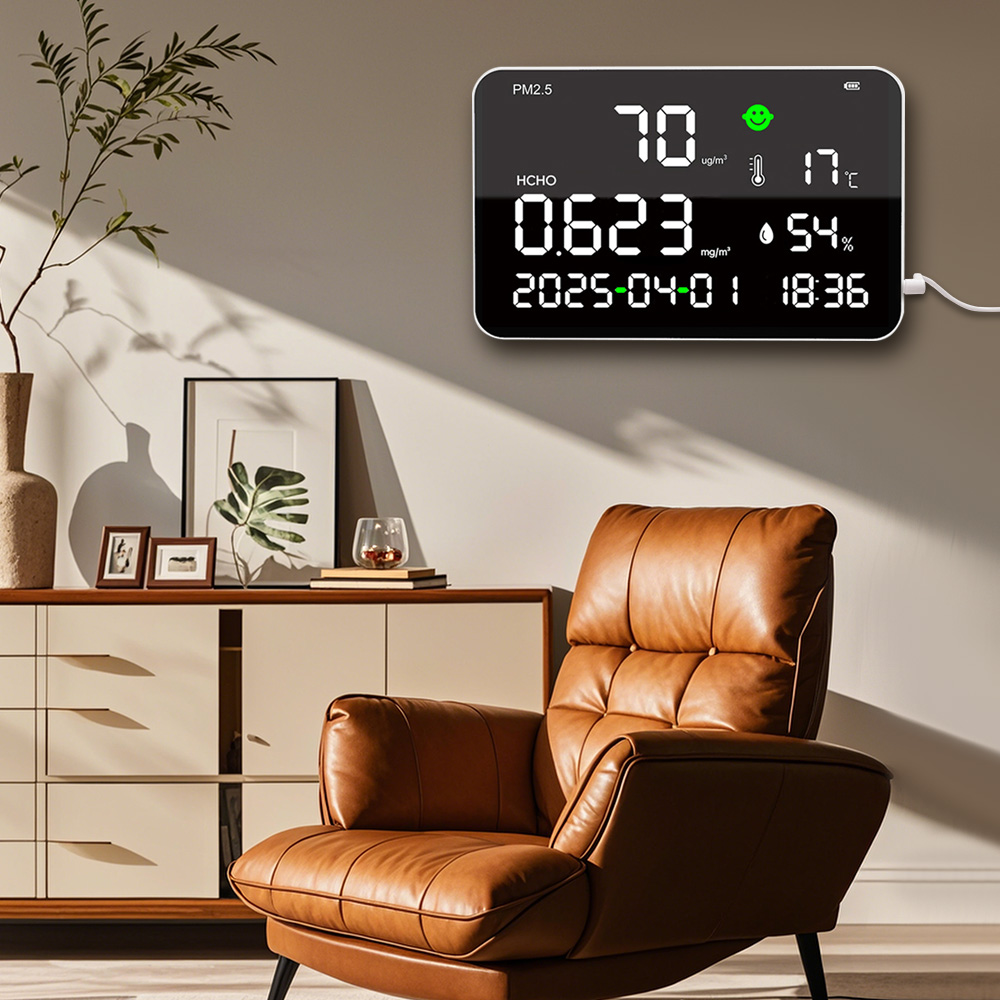 Large Screen Wall Mount PM2.5 & HCHO Meter 3