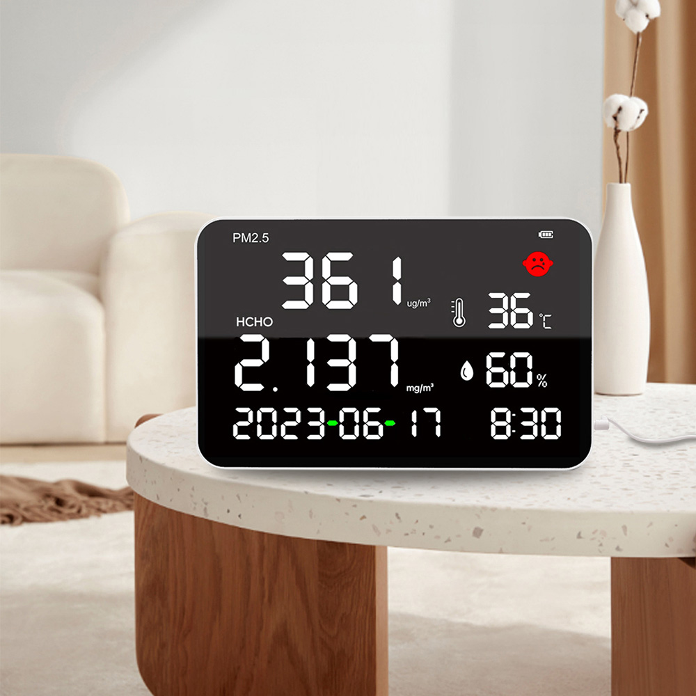 Large Screen Wall Mount PM2.5 & HCHO Meter 4