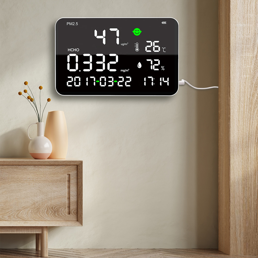 Large Screen Wall Mount PM2.5 & HCHO Meter 5