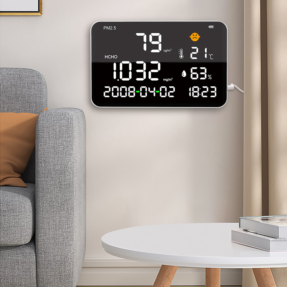 Large Screen Wall Mount PM2.5 & HCHO Meter 6