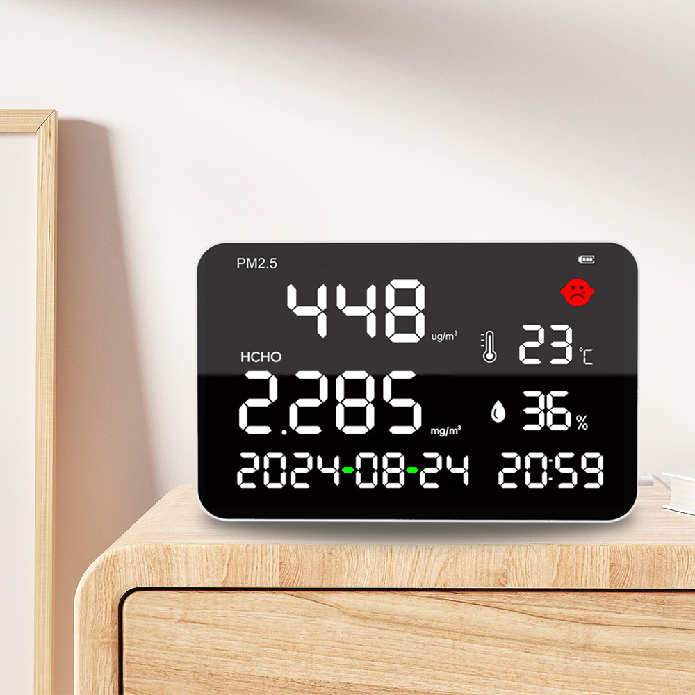 Large Screen Wall Mount PM2.5 & HCHO Meter 7