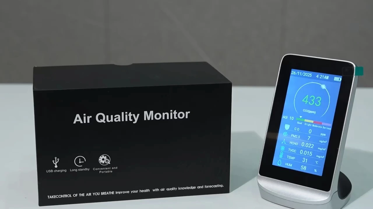 CO  CO2  PM2.5 Multi-function Air quality monitor 8 in One Support data storage and download 1