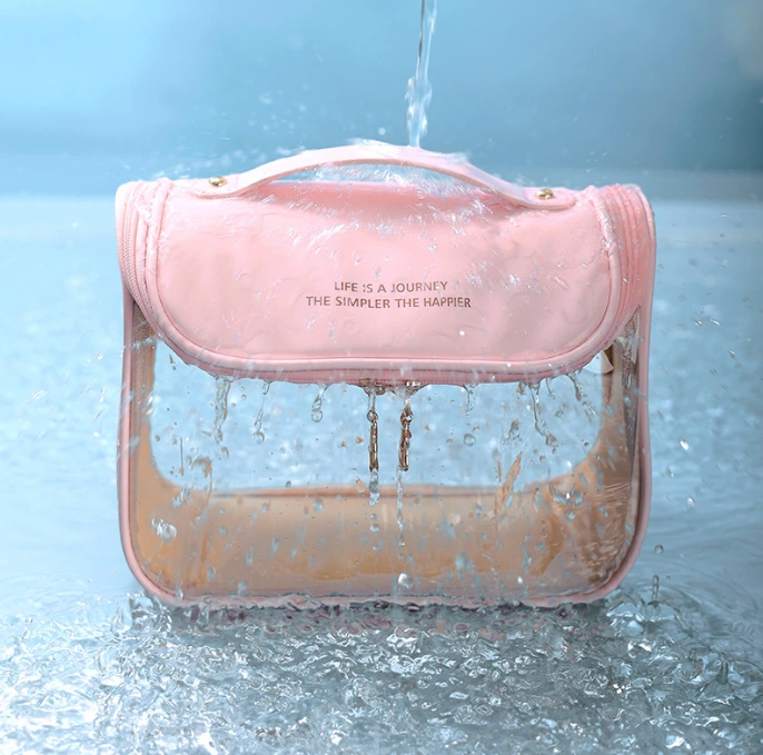 Waterproof Transparent Travel Makeup Toiletry Organizer Bag 1