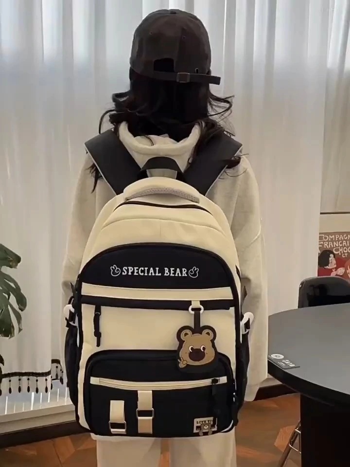 Novos estudantes do ensino médio mochila leve de grande capacidade mochila elementar simples mochila sólida 1